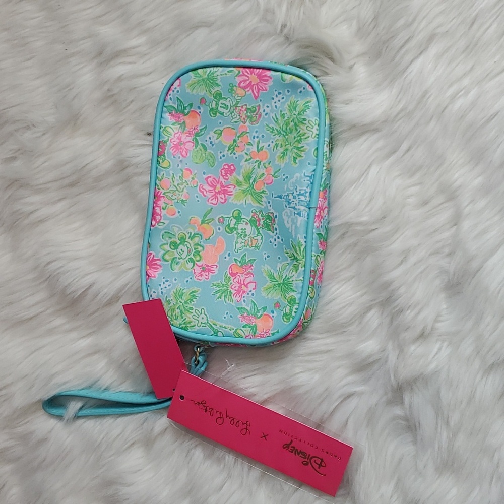 Lilly Pulitzer x Disney Wristlet Green Pink White New Collaboration Purse - Picture 2 of 3